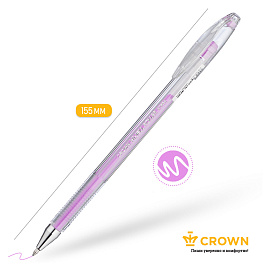 Ручка гелевая CROWN "Hi-Jell Pastel", ФИОЛЕТОВАЯ ПАСТЕЛЬ, 0,8 мм, линия письма 0,5 мм, HJR-500P