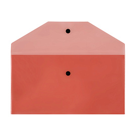 Папка-конверт на кнопке СТАММ С6+, 150мкм, пластик, прозрачная, красная