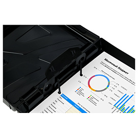 Папка-регистратор СТАММ, 70мм, пластик., на защелках, черная