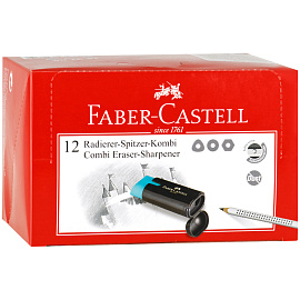 Точилка Faber-Castell Combi с ластиком и контейнером в ассортименте