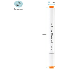 Набор двусторонних маркеров для скетчинга MESHU 12цв., цвета леса, корпус трехгранный, пулевид./клиновид.наконечники, ПВХ-бокс
