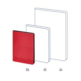 Ежедневник недатированный, В6, 136л., кожзам, Berlingo "Fuze", цветной срез, красный