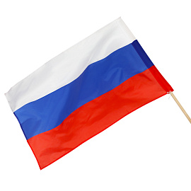 Флаг РФ 90*135см, пакет с европодвесом фото Флаг РФ 90*135см, пакет с европодвесом
