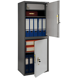 Шкаф металлический для документов AIKO "SL-125/2Т" ГРАФИТ, 1252х460х340 мм, 31 кг, сварной, S10799132502