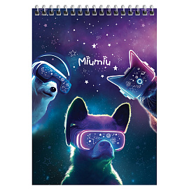 Блокнот А5 60л. на гребне MESHU "Miumiu", пластиковая обложка