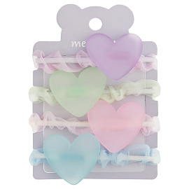 Резинки для волос MESHU, с полупрозрачными топперами, 4шт., диаметр 5см, европодвес фото Резинки для волос MESHU, с полупрозрачными топперами, 4шт., диаметр 5см, европодвес