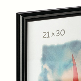 Рамка Зебра А4 21x30 см пластиковый багет 14 мм черная