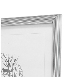 Рамка Зебра А4 21x30 см пластиковый багет 14 мм серебристая