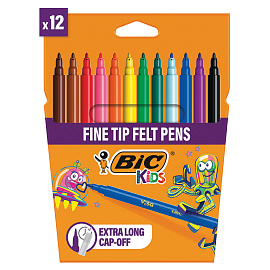 Фломастеры Bic Visa 12 цветов с вентилируемыми колпачками смываемые