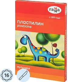 Пластилин классический Гамма Мультики 16 цветов 320 грамм