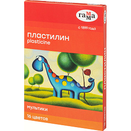Пластилин классический Гамма Мультики 16 цветов 320 грамм