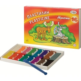Пластилин классический Гамма Мультики 16 цветов 320 грамм