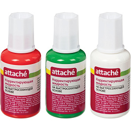 Корректирующая жидкость (штрих) Attache быстросохнущая 20 мл (поролоновая кисточка)