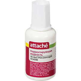 Корректирующая жидкость (штрих) Attache быстросохнущая 20 мл (поролоновая кисточка)