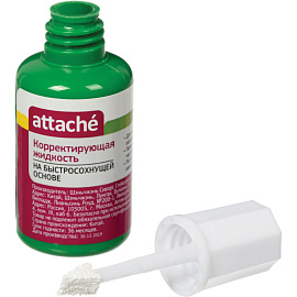 Корректирующая жидкость (штрих) Attache быстросохнущая 20 мл (поролоновая кисточка)