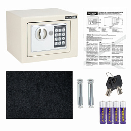 Сейф мебельный DASWERK (ДАСВЕРК) SC-170EL (170х230х170 мм), электронный замок, бежевый, 291340