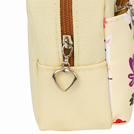 Пенал мягкий ЮНЛАНДИЯ, 2 отделения, полиэстер, "Llama", бежевый, 20х6х9 см, 228981