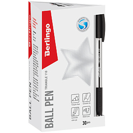 Ручка шариковая Berlingo "Triangle 110" черная, 0,7мм, трехгран., грип