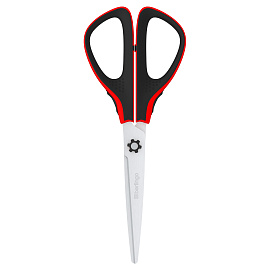 Ножницы Berlingo "Easycut 300", 19см, красные, мягкие вставки, европодвес