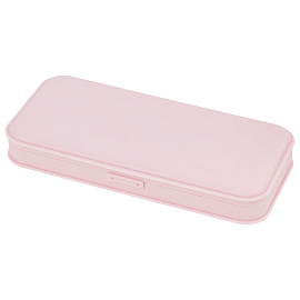 Пенал пластиковый BRAUBERG, пастельный розовый, С НАКЛЕЙКАМИ, 21х9х3 см, 272271