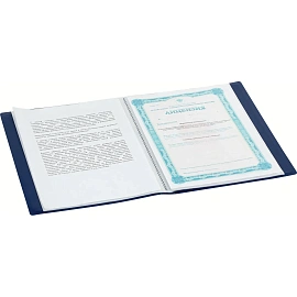 Папка файловая на 40 файлов Attache A4 25 мм синяя (толщина обложки 0.4 мм)