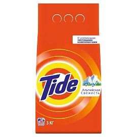 Порошок стиральный Tide Аква Пудра автомат Альпийская свежесть+ 3кг