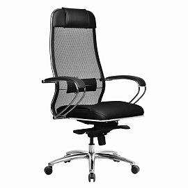 Кресло для руководителя Метта Samurai SL-1.041 черное (сетка/искусственная кожа, металл) фото Кресло для руководителя Метта Samurai SL-1.041 черное (сетка/искусственная кожа, металл)