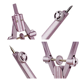 Циркуль Faber-Castell + грифели, пластиковый футляр, цвет темно-синий., роз. золото