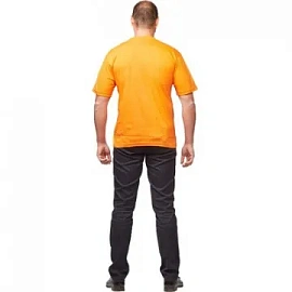 Футболка оранжевая короткий рукав 100% хлопок (размер 60-62 (XXXL))