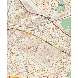 Карта Москвы территориально-административная 1:21 000 настенная 206x155 см