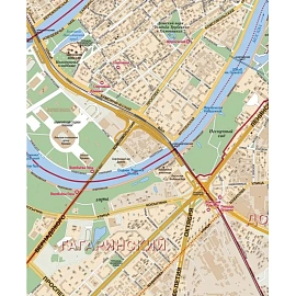 Карта Москвы территориально-административная 1:21 000 настенная 206x155 см