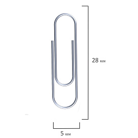 Скрепки STAFF "EVERYDAY", 28 мм, оцинкованные, 100 шт., в картонной коробке, Россия, 224799