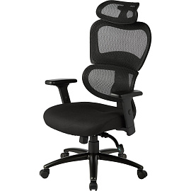 Кресло для руководителя Easy Chair 647 TTW черное (сетка/ткань, пластик)