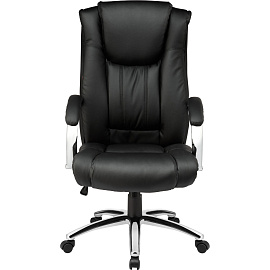 Кресло для руководителя Easy Chair 561 TR чёрное (рециклированная кожа с компаньоном, металл)