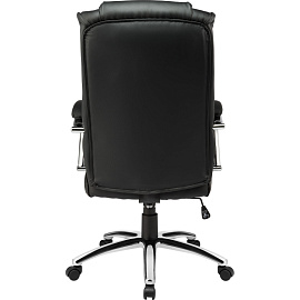 Кресло для руководителя Easy Chair 561 TR чёрное (рециклированная кожа с компаньоном, металл)