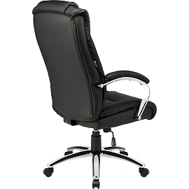 Кресло для руководителя Easy Chair 561 TR чёрное (рециклированная кожа с компаньоном, металл)
