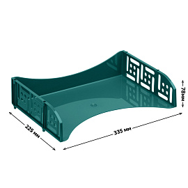 Лоток для бумаг горизонтальный СТАММ "Field", широкая загрузка, темно-зеленый фото Лоток для бумаг горизонтальный СТАММ "Field", широкая загрузка, темно-зеленый
