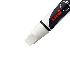 Маркер меловой Uni Chalk PWE-17K белый прямоугольный наконечник (толщина линии 5-15 мм)