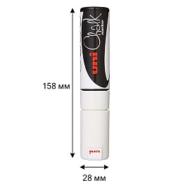 Маркер меловой Uni Chalk PWE-17K белый прямоугольный наконечник (толщина линии 5-15 мм)