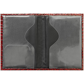 Обложка для паспорта OfficeSpace экокожа, бордовый, крокодил