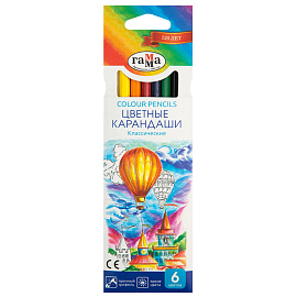 Карандаши цветные Гамма Классические 6 цветов шестигранные