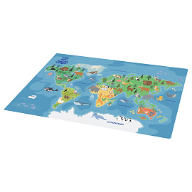 Клеенка для уроков труда Мульти-Пульти "Карта мира", 50*70см, ПВХ