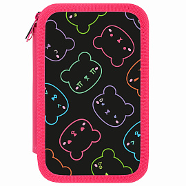 Пенал ПИФАГОР, 3 отделения, ламинированный картон, 19х11 см, "Bears", 273487