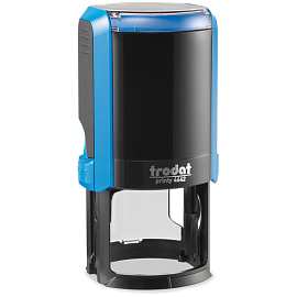 Оснастка для печати Trodat, O42мм, пластмассовая, с крышкой, синяя (167069) фото Оснастка для печати Trodat, O42мм, пластмассовая, с крышкой, синяя (167069)