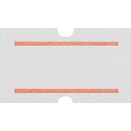 Этикет-лента прямоугольная белая с красной полосой 21.5х12 мм стандарт (10 рулонов по 1000 этикеток)