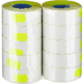 Этикет-лента волна желтая 22х12 мм стандарт (10 рулонов по 1000 этикеток)