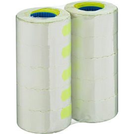 Этикет-лента волна зеленая 22х12 мм стандарт (10 рулонов по 1000 этикеток)