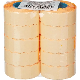 Этикет-лента волна оранжевая 22х12 мм стандарт (10 рулонов по 1000 этикеток)