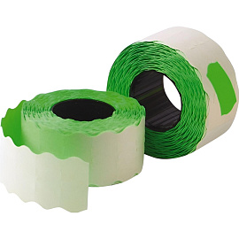 Этикет-лента волна зеленая 26х16 мм стандарт (10 рулонов по 1000 этикеток)