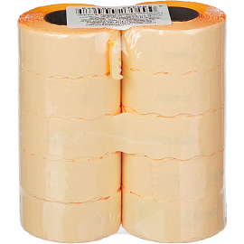 Этикет-лента волна оранжевая 26х16 мм стандарт (10 рулонов по 1000 этикеток)